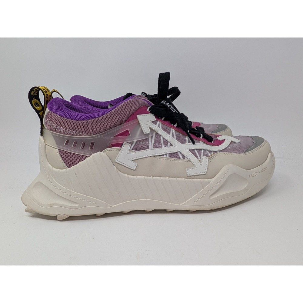 Off-White Odsy-1000 Mens Size 43 US 10 Cream Pink Purple Low Top Sneaker Shoes